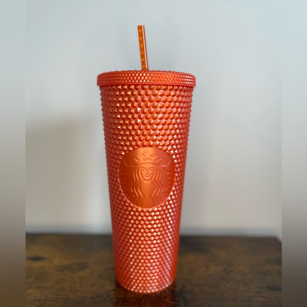 [USED] 2022 Starbucks Pearlized Orange Studded Venti Tumbler